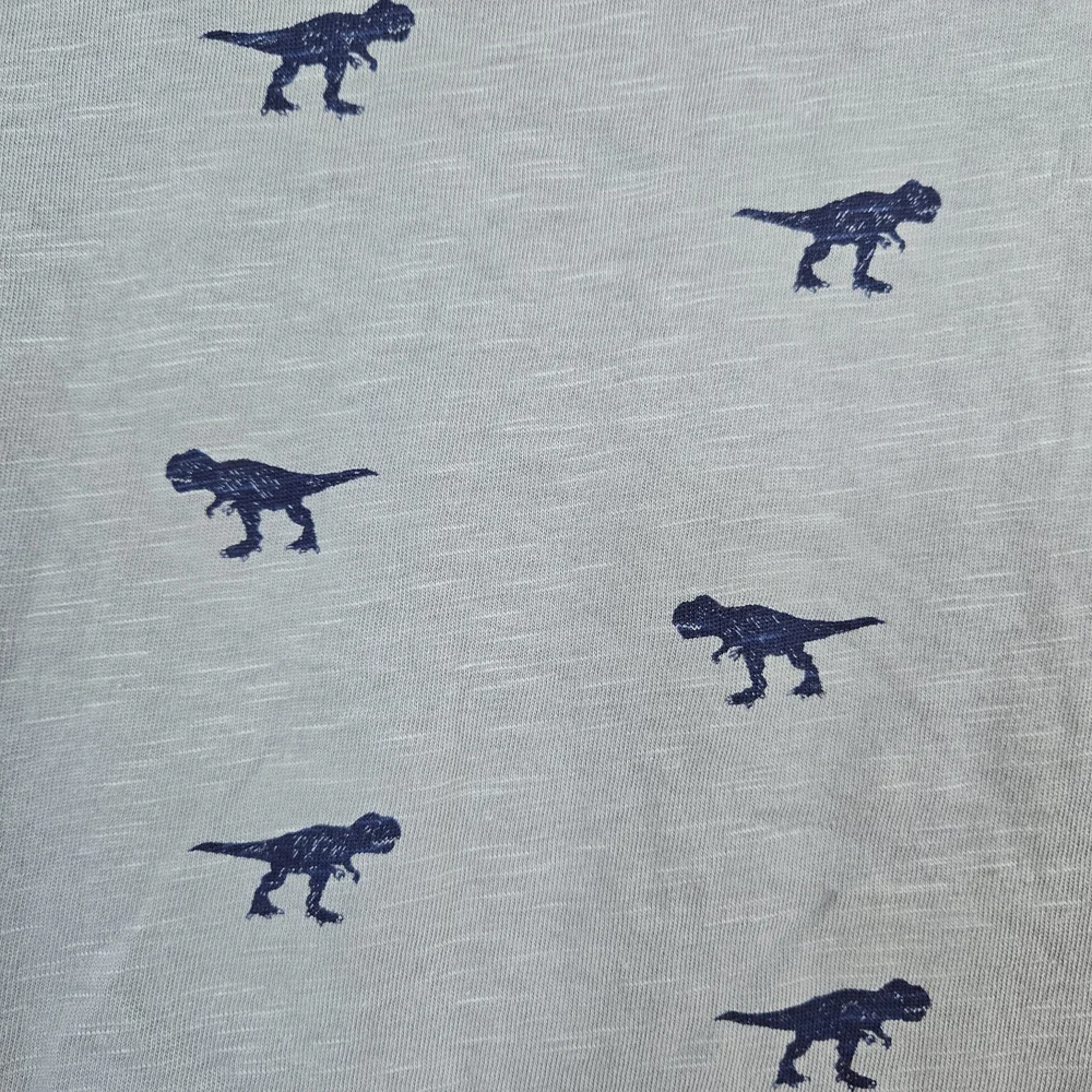 Childrens Place Boys‎ Gray Allover Navy Trex Print Short Sleeve Jersey Polo XXL
